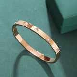 Crystal Stainless Steel Cuff Bracelet Women