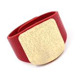 Wide Leather Bracelet Punk Style Wrist Couple Bracelet Holiday Gift