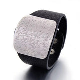 Wide Leather Bracelet Punk Style Wrist Couple Bracelet Holiday Gift