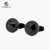 Men's High Matte Round Cuff Links