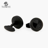 Men's High Matte Round Cuff Links