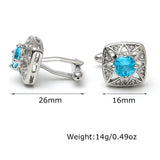 Cuff Links for Men Zircon Square Copper Wedding Dress Shirt Cufflinks
