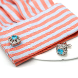 Cuff Links for Men Zircon Square Copper Wedding Dress Shirt Cufflinks