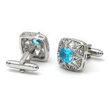 Cuff Links for Men Zircon Square Copper Wedding Dress Shirt Cufflinks