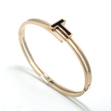 Gold-Color Stainless Steel Cuff Lover Bangle for Women