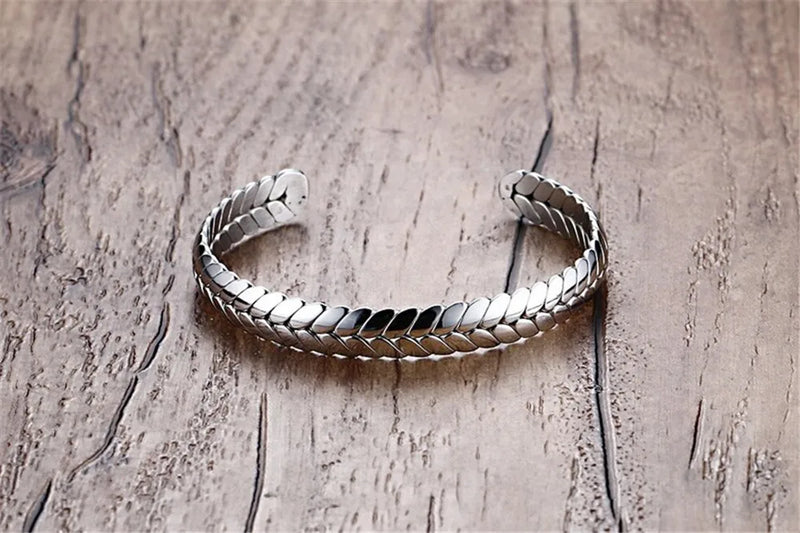 18k Silver Cuff Bangle Bracelet for Women, Adjustable Jewelry