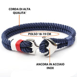 Navy Sailor Rope Lanyard Steel Clasp Double Anchor Cuff 99 S0449