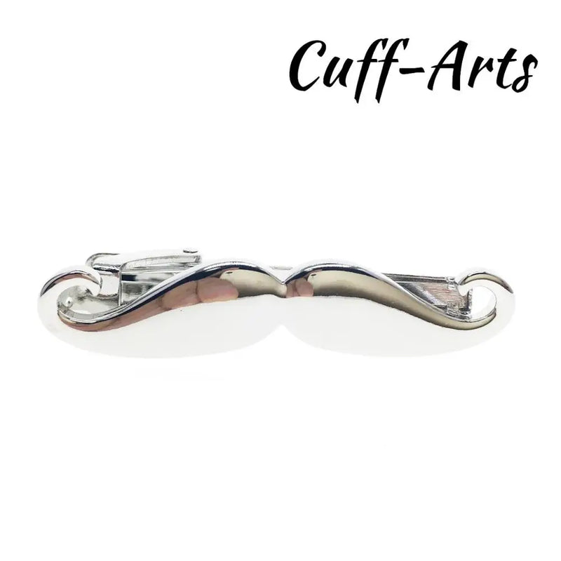 Cuffarts Moustache Tie Clip Silver Classic Style Men's Necktie Clasp