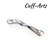 Cuffarts Moustache Tie Clip Silver Classic Style Men's Necktie Clasp