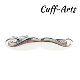 Cuffarts Moustache Tie Clip Silver Classic Style Men's Necktie Clasp