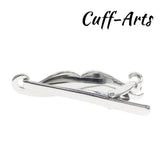Cuffarts Moustache Tie Clip Silver Classic Style Men's Necktie Clasp