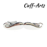 Cuffarts Moustache Tie Clip Silver Classic Style Men's Necktie Clasp