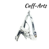 Cuffarts Moustache Tie Clip Silver Classic Style Men's Necktie Clasp