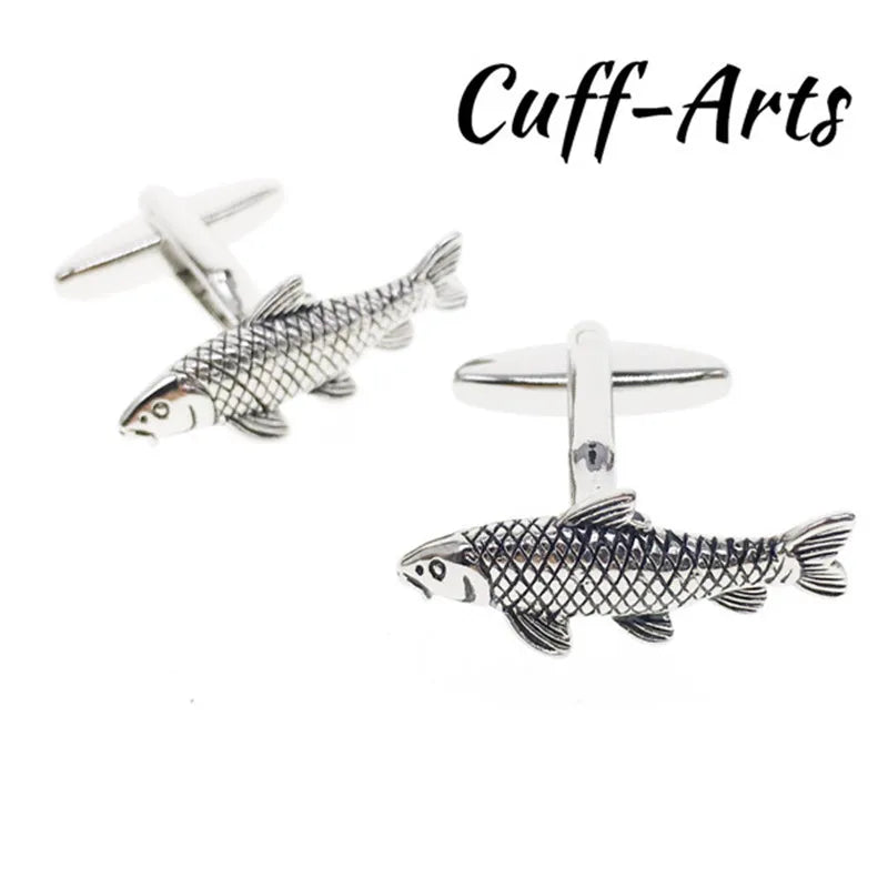 Gentleman Fish Shaped Cufflinks Vintage Men Tie Clips C10070