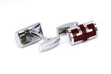 316L Stainless Steel Men's Cufflinks Red Cylinder Business Cuff Links
