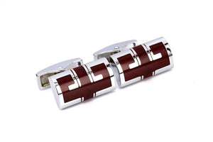 316L Stainless Steel Men's Cufflinks Red Cylinder Business Cuff Links
