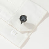 Personalized Crystal Round Grey Cufflinks