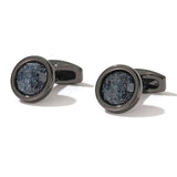 Personalized Crystal Round Grey Cufflinks