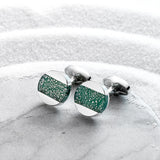 Dichroic Glass Cufflinks for Men with Gift Box