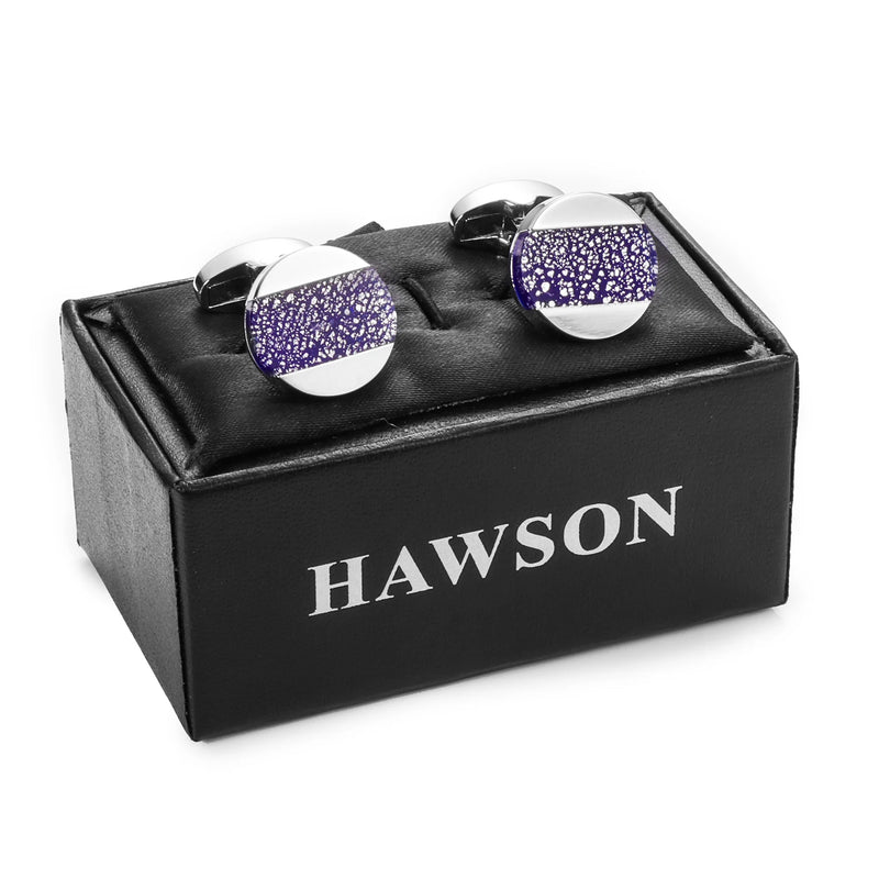 Dichroic Glass Cufflinks for Men with Gift Box