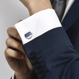 Dichroic Glass Cufflinks for Men with Gift Box