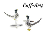 Pheasant Cufflinks Men Jewelry Gemelos Cock Mens Cufflinks