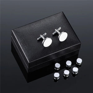 Copper Metal Man Shirt Cufflink Box Men's Cuff Links And Stud Set