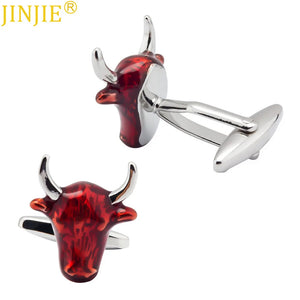 Red Cow Bull Chef Cufflinks High Gift For Men Bouton De Manchette