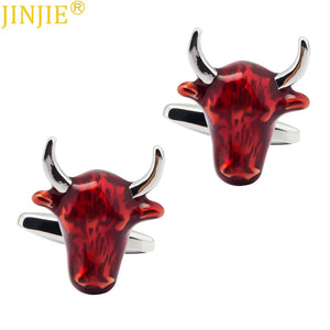 Red Cow Bull Chef Cufflinks High Gift For Men Bouton De Manchette