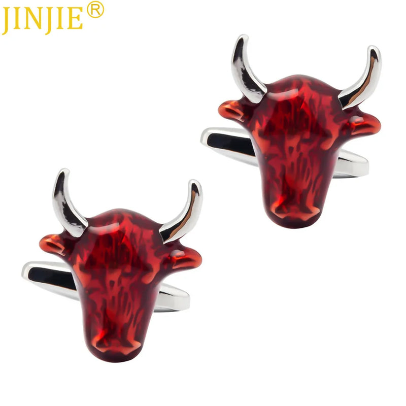 Red Cow Bull Chef Cufflinks High Gift For Men Bouton De Manchette