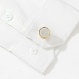 Personalized Round Cufflinks for Men, Wedding Business Casual Shirt Cuff Links