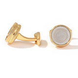 Personalized Round Cufflinks for Men, Wedding Business Casual Shirt Cuff Links