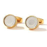 Personalized Round Cufflinks for Men, Wedding Business Casual Shirt Cuff Links