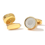 Personalized Round Cufflinks for Men, Wedding Business Casual Shirt Cuff Links
