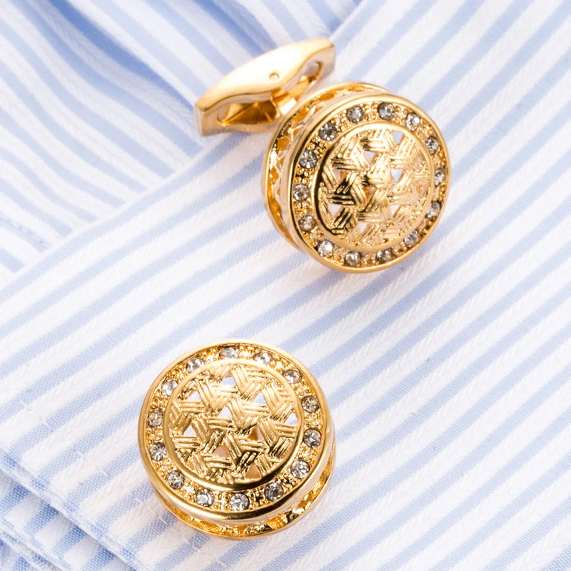 Hollow Crystal Cufflinks Business Wedding Dress