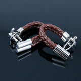 Brown Leather Tuxedo Cufflinks for Men Wedding