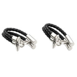 Brown Leather Tuxedo Cufflinks for Men Wedding