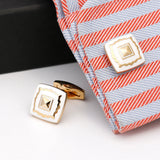 Cufflinks Men XK21S071 Golden Square Buttons for Dress Shirt