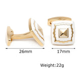 Cufflinks Men XK21S071 Golden Square Buttons for Dress Shirt