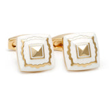 Cufflinks Men XK21S071 Golden Square Buttons for Dress Shirt