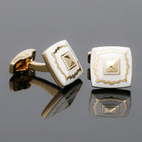 Cufflinks Men XK21S071 Golden Square Buttons for Dress Shirt