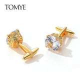 High Zircon Square Silver Cufflinks for Wedding