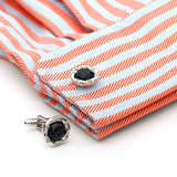 Sandstone Round Silver Buttons Cufflinks for Wedding