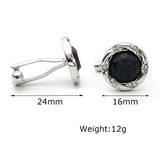 Sandstone Round Silver Buttons Cufflinks for Wedding