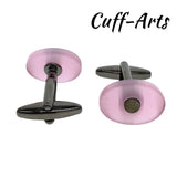 Pink Stone Cufflinks Men's Tie Clip Jewelry Gift Gemelos C20054