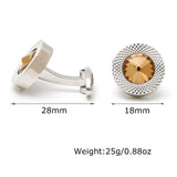 Crystal Round French Button Formal Cufflinks XK23030