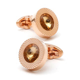 Crystal Round French Button Formal Cufflinks XK23030