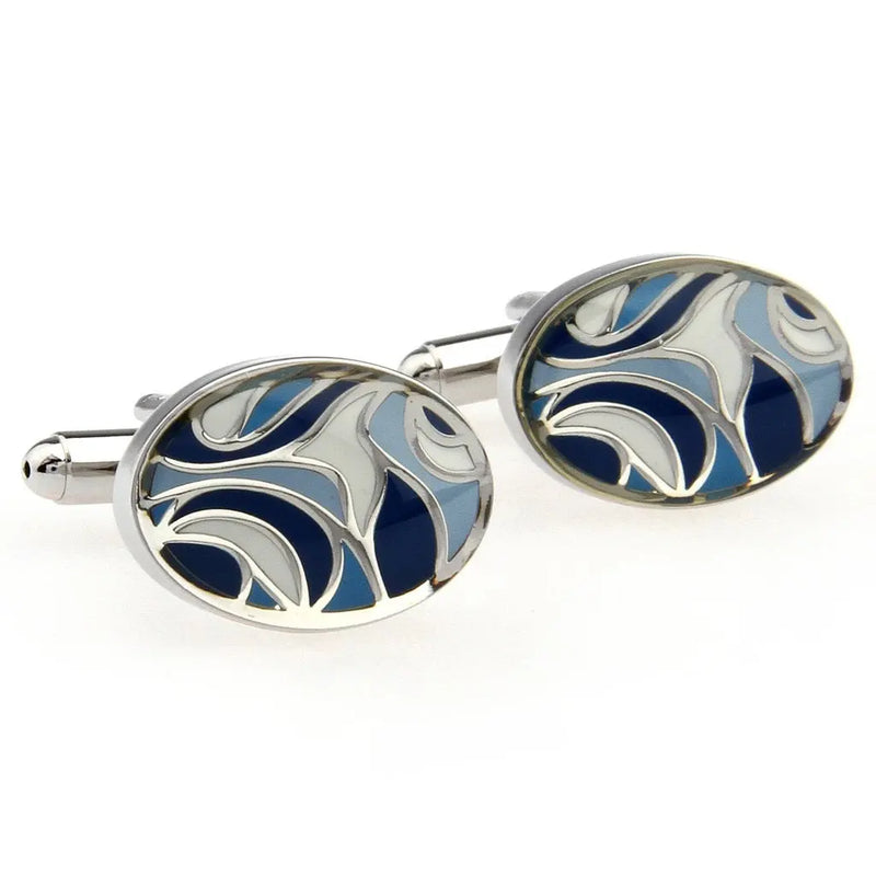 Male Circle Cufflinks Nail Sleeve 170539 Free Shipping + Box