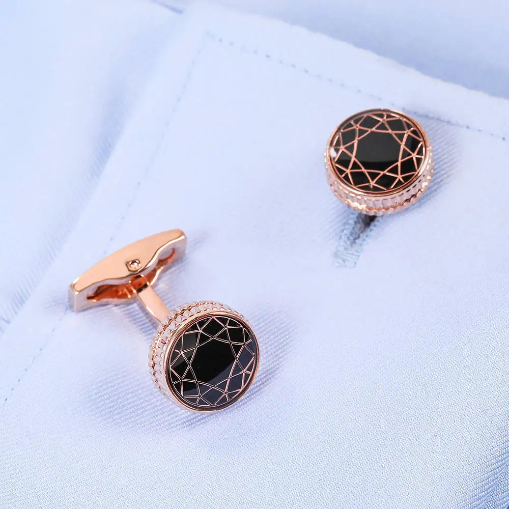 Vintage Rose Cufflinks for Men's French Shirts