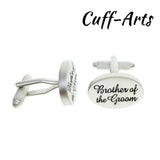 Brother of the Groom Cufflinks Satin Oval Men Cufflinks Gift